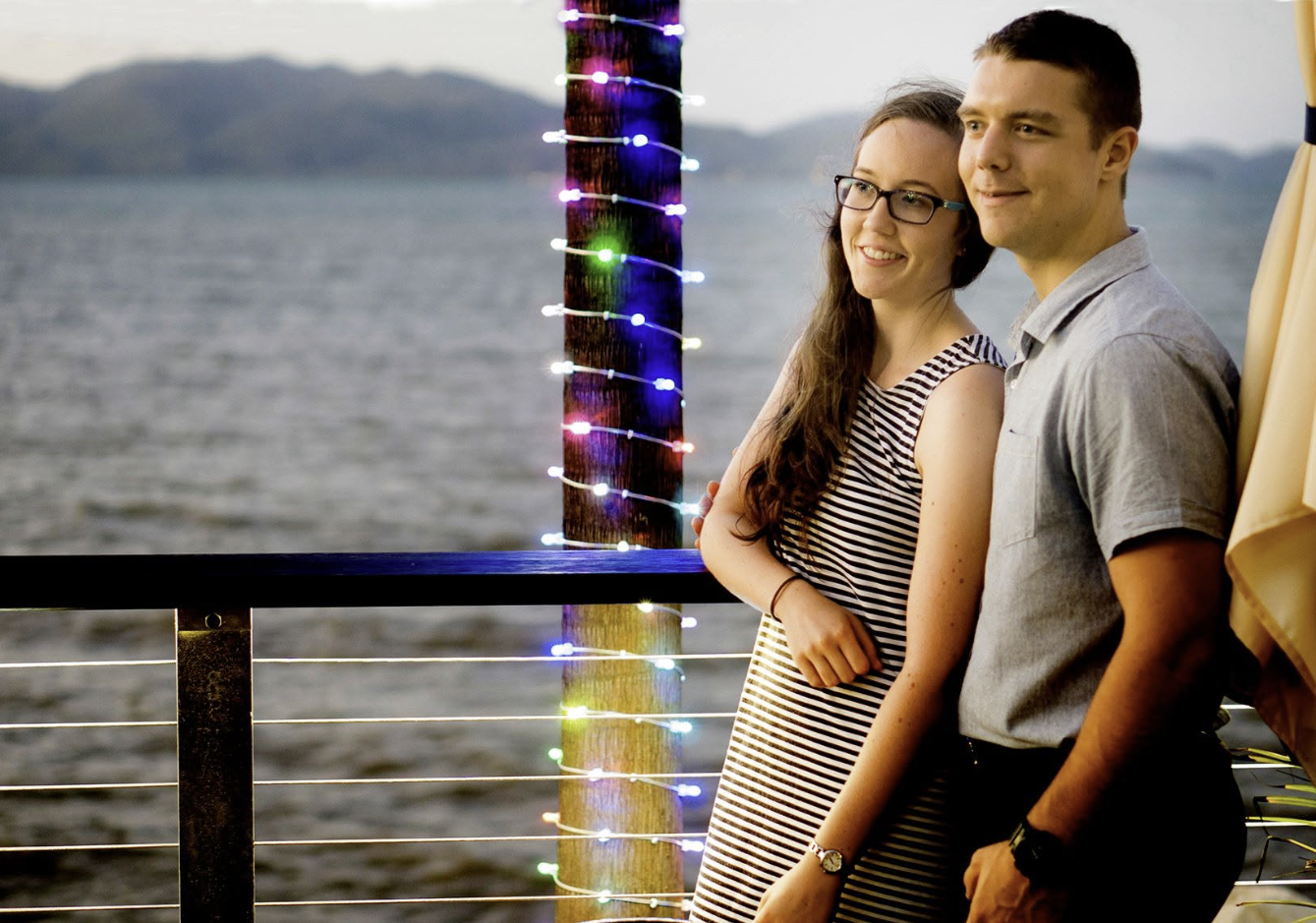 Nicholas and Sophie together on The Strand in Townsville.